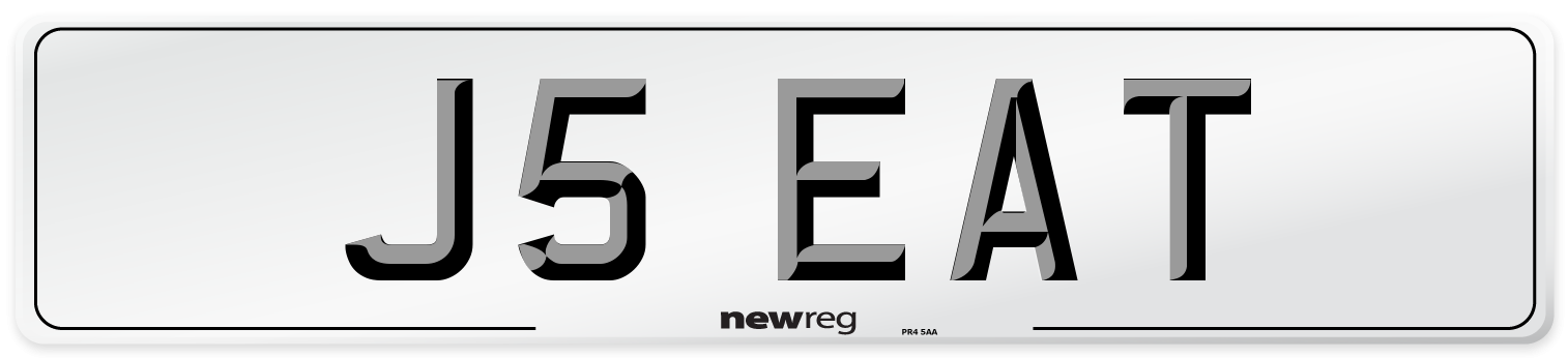 J5 EAT Number Plate from New Reg